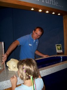 Andy as an Intern at the Aquarium